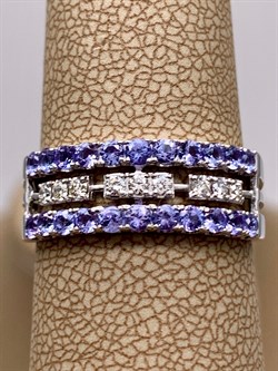 *Кольцо р.18,5 Танзанит цв Белое арт 1-208346-00-31-272 (вес 2,87 г) - фото 345598