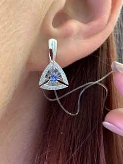 *Серьги Танзанит цв Белое арт 2-208371-00-31-101 (вес 3,52 г) - фото 345615