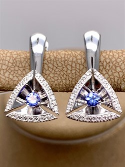 *Серьги Танзанит цв Белое арт 2-208371-00-31-101 (вес 3,52 г) - фото 345616