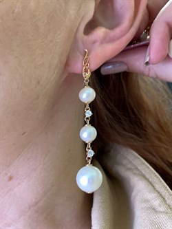 *Серьги д.8-9 д.12 Белый Жемчуг цв Красное арт. 2.0243.0.m-271 Вес 12,31 г - фото 345664 *Серьги д.8-9 д.12 Белый Жемчуг цв Красное арт. 2.0243.0.m-271 Вес 12,31 г - фото 345664