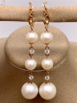 *Серьги д.8-9 д.12 Белый Жемчуг цв Красное арт. 2.0243.0.m-271 Вес 12,31 г - фото 345666 *Серьги д.8-9 д.12 Белый Жемчуг цв Красное арт. 2.0243.0.m-271 Вес 12,31 г - фото 345666