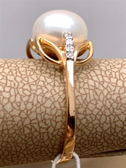 *Кольцо р.16,5 Белый Жемчуг д.9-9,5 цв Красное арт. 1.0242.0.b-568 Вес 3,5 г - фото 345704