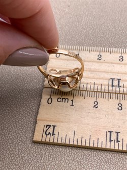 *Кольцо р.16,5 Белый Жемчуг д.9-9,5 цв Красное арт. 1.0242.0.b-568 Вес 3,5 г - фото 345707