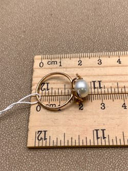 *Кольцо р.16,5 Белый Жемчуг д.9-9,5 цв Красное арт. 1.0237.0.b-408 Вес 2,89 г - фото 345830 *Кольцо р.16,5 Белый Жемчуг д.9-9,5 цв Красное арт. 1.0237.0.b-408 Вес 2,89 г - фото 345830