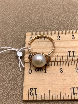 *Кольцо р.16,5 Белый Жемчуг д.9-9,5 цв Красное арт. 1.0237.0.b-719 Вес 3,02 г - фото 345847 *Кольцо р.16,5 Белый Жемчуг д.9-9,5 цв Красное арт. 1.0237.0.b-719 Вес 3,02 г - фото 345847