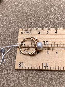 *Кольцо р.17 Белый Жемчуг д.9,5-10 цв Красное арт. 1.0446.0.b-605 Вес 3,55 г - фото 345923