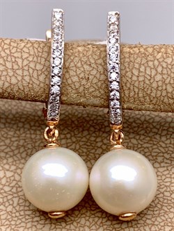 *Серьги д.10 Белый Жемчуг цв Красное арт. 2.1027.c.m-657 Вес 5,58 г - фото 346027 *Серьги д.10 Белый Жемчуг цв Красное арт. 2.1027.c.m-657 Вес 5,58 г - фото 346027