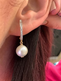 *Серьги д.10 Белый Жемчуг цв Красное арт. 2.1027.c.m-657 Вес 5,58 г - фото 346029 *Серьги д.10 Белый Жемчуг цв Красное арт. 2.1027.c.m-657 Вес 5,58 г - фото 346029