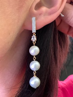 *Серьги д.8,5-9 Белый Жемчуг цв Красное арт. 2.1040.f.m-320 Вес 9,88 г - фото 346036 *Серьги д.8,5-9 Белый Жемчуг цв Красное арт. 2.1040.f.m-320 Вес 9,88 г - фото 346036