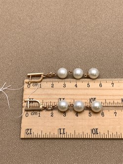 *Серьги д.8,5-9 Белый Жемчуг цв Красное арт. 2.1040.f.m-320 Вес 9,88 г - фото 346038 *Серьги д.8,5-9 Белый Жемчуг цв Красное арт. 2.1040.f.m-320 Вес 9,88 г - фото 346038