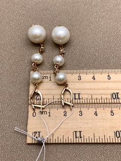 *Серьги д.6-7 д.12 Белый Жемчуг цв Красное арт. 2.0240.d.m-777 Вес 13,13 г - фото 346043 *Серьги д.6-7 д.12 Белый Жемчуг цв Красное арт. 2.0240.d.m-777 Вес 13,13 г - фото 346043