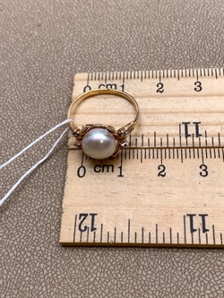 *Кольцо р.16,5  д.8,5-9 Белый Жемчуг цв Красное арт. 1.0240.0.b-943 Вес 2,6 г - фото 346099 *Кольцо р.16,5  д.8,5-9 Белый Жемчуг цв Красное арт. 1.0240.0.b-943 Вес 2,6 г - фото 346099