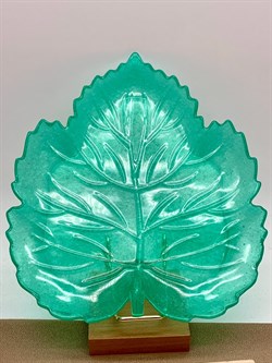 Поднос листик р.20*17,5 см Зеленый арт 062817 вес 115,47 гр - фото 346128