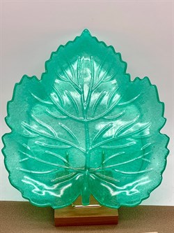 Поднос листик р.20*17,5 см Зеленый арт 062817 вес 115,47 гр - фото 346129