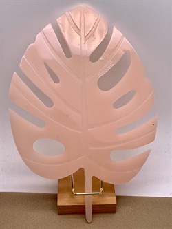 Поднос лист Монстеры р.24*17 см Пудровый арт 063017 вес 112,04 гр - фото 346134