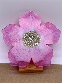 Поднос цветок р.17*17 см Неоновый розовый арт 063417 вес 114,95 гр - фото 346143