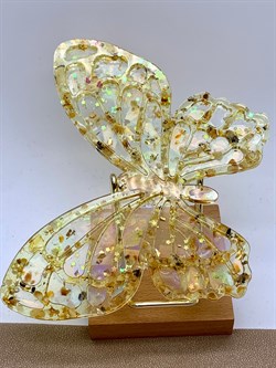 Бабочка р.13*10 см Янтарь Золотая поталь арт 064017 вес 41,77 гр - фото 346159