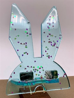 Подставка для телефона Зайчик р.16*10,5*5 см Аквамариновый арт 064717 вес 101,06 гр - фото 346170