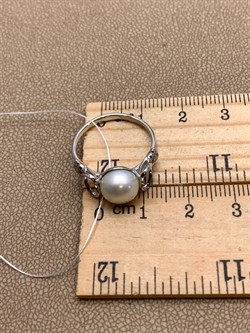 *Кольцо р.17 Белый Жемчуг д.8,5-9,5 цв Белое арт. 1.0247.0.b-143 Вес 3,04 г - фото 346319