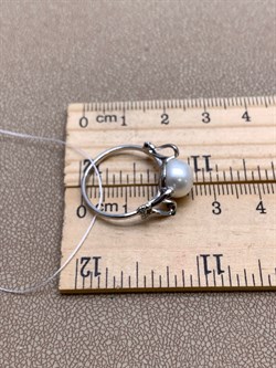 *Кольцо р.17 Белый Жемчуг д.8,5-9,5 цв Белое арт. 1.0247.0.b-143 Вес 3,04 г - фото 346320