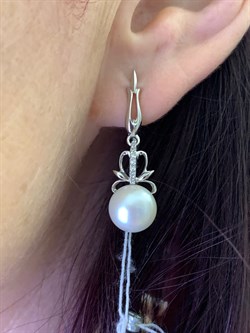 *Серьги Белый Жемчуг д.9-9,5 цв Белое арт. 2.0241.2.b-699 Вес 5,48 г - фото 346324 *Серьги Белый Жемчуг д.9-9,5 цв Белое арт. 2.0241.2.b-699 Вес 5,48 г - фото 346324