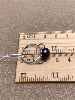 *Кольцо р.16,5 Черный Жемчуг д.9-9,5 цв Белое арт. 1.0248.9.b-598 Вес 2,21 г - фото 346411