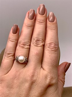 *Кольцо р.16,5 Белый Жемчуг д.9-9,5 цв Белое арт. 1.0241.0.b-412 Вес 2,93 г - фото 346418 *Кольцо р.16,5 Белый Жемчуг д.9-9,5 цв Белое арт. 1.0241.0.b-412 Вес 2,93 г - фото 346418