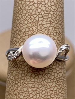 *Кольцо р.16,5 Белый Жемчуг д.9-9,5 цв Белое арт. 1.0248.0.b-269 Вес 2,86 г - фото 346447