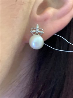 *Серьги Белый Жемчуг д.9-9,5 цв Белое арт. 2.0246.1.b-742 Вес 4,78 г - фото 346456 *Серьги Белый Жемчуг д.9-9,5 цв Белое арт. 2.0246.1.b-742 Вес 4,78 г - фото 346456