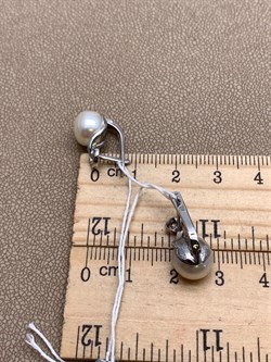 *Серьги Белый Жемчуг д.9-9,5 цв Белое арт. 2.0244.1.b-712 Вес 4,76 г - фото 346463