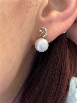 *Серьги Белый Жемчуг д.9-9,5 цв Белое арт. 2.0244.1.b-537 Вес 4,27 г - фото 346474 *Серьги Белый Жемчуг д.9-9,5 цв Белое арт. 2.0244.1.b-537 Вес 4,27 г - фото 346474