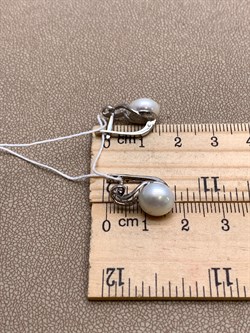 *Серьги Белый Жемчуг д.9-9,5 цв Белое арт. 2.0244.1.b-537 Вес 4,27 г - фото 346476 *Серьги Белый Жемчуг д.9-9,5 цв Белое арт. 2.0244.1.b-537 Вес 4,27 г - фото 346476