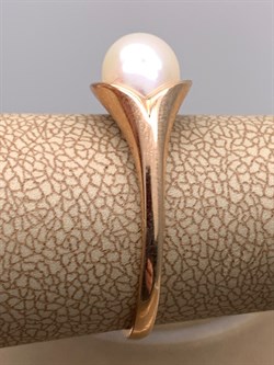 *Кольцо р.18,5 д.6,5-7 Белый Жемчуг цв Красное арт. 1.0676.0.d-892 Вес 3,06 г - фото 346647