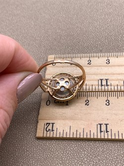 *Кольцо р.19,5 д.11-11,5 Серебристый Жемчуг цв Красное арт. 1.0837.3.b-713 Вес 5,21 г - фото 346694