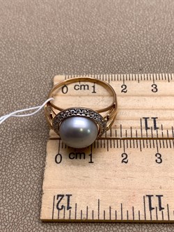 *Кольцо р.19,5 д.11-11,5 Серебристый Жемчуг цв Красное арт. 1.0837.3.b-713 Вес 5,21 г - фото 346695