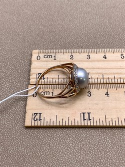 *Кольцо р.19,5 д.11-11,5 Серебристый Жемчуг цв Красное арт. 1.0837.3.b-713 Вес 5,21 г - фото 346696