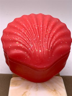 Шкатулка ракушка Кораллово-Розовый арт 054825 вес 133,01 гр Украшение для интерьера Ручная работа - фото 346719