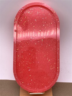 Поднос Кораллово-Розовый арт 060325 вес 114,05 гр Украшение для интерьера Ручная работа - фото 346749