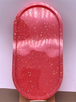 Поднос Кораллово-Розовый арт 060325 вес 114,05 гр Украшение для интерьера Ручная работа - фото 346750