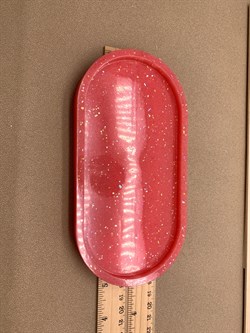 Поднос Кораллово-Розовый арт 060325 вес 114,05 гр Украшение для интерьера Ручная работа - фото 346752