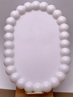 Поднос Белый арт 070325 вес 182,38 гр Украшение для интерьера Ручная работа - фото 346764