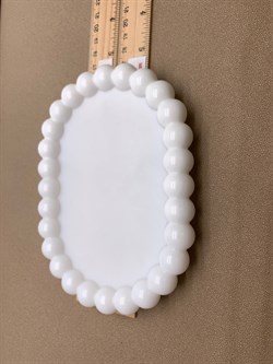 Поднос Белый арт 070325 вес 182,38 гр Украшение для интерьера Ручная работа - фото 346768