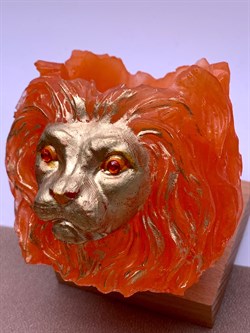 Стакан Лев Оранжевый арт 070625 вес 121,07 гр Украшение для интерьера Ручная работа - фото 346777