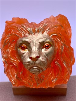 Стакан Лев Оранжевый арт 070625 вес 121,07 гр Украшение для интерьера Ручная работа - фото 346778