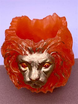 Стакан Лев Оранжевый арт 070625 вес 121,07 гр Украшение для интерьера Ручная работа - фото 346779