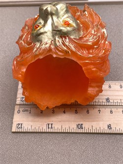 Стакан Лев Оранжевый арт 070625 вес 121,07 гр Украшение для интерьера Ручная работа - фото 346780