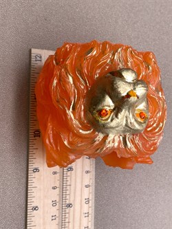 Стакан Лев Оранжевый арт 070625 вес 121,07 гр Украшение для интерьера Ручная работа - фото 346781