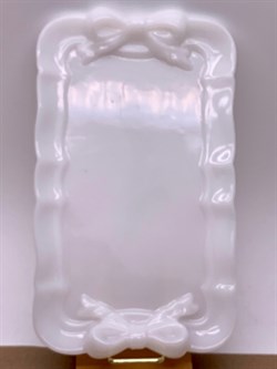 Поднос Белый арт 070925 вес 115,64 гр Украшение для интерьера Ручная работа - фото 346785