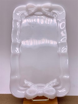 Поднос Белый арт 070925 вес 115,64 гр Украшение для интерьера Ручная работа - фото 346786