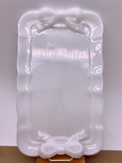 Поднос Белый арт 070925 вес 115,64 гр Украшение для интерьера Ручная работа - фото 346787